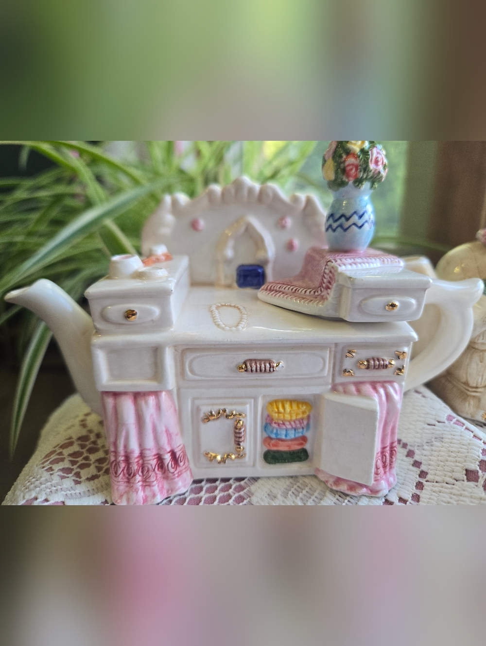 Vintage 1995 Cardinal Inc. Novelty Teapot Set - Sofa & Vanity - Philippines 🩷🩷 - Picture 12 of 14